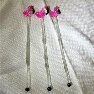 Pink Flamingo Glass Stir Sticks